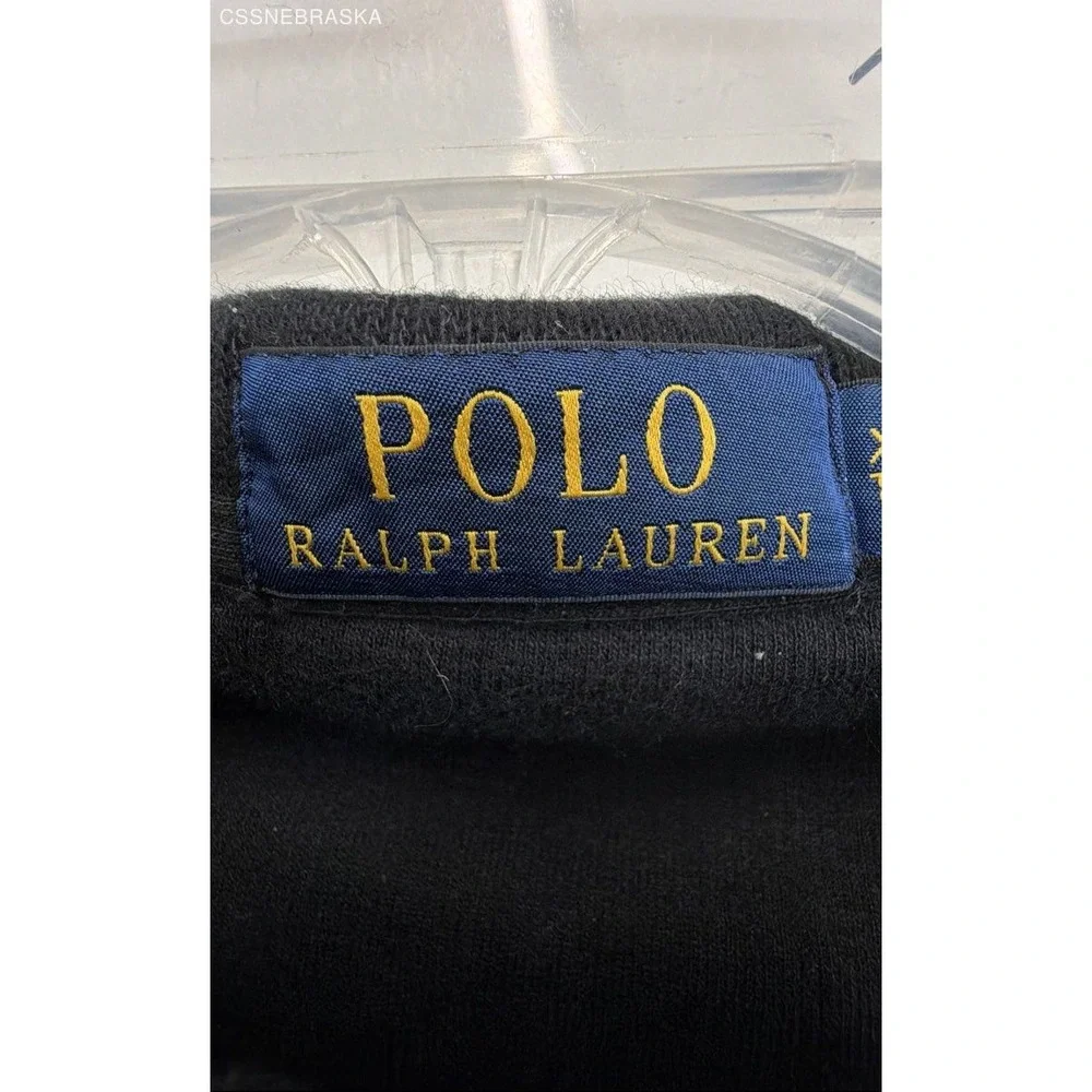 Polo Ralph Lauren Black cotton quarter-zip or half-zip sweater. - Size‎ XL